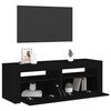 vidaXL Meuble TV avec lumi&egrave;res LED noir 120x35x40 cm