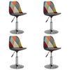 vidaXL Chaises pivotantes &agrave; manger lot de 4 Patchwork Tissu