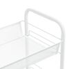 vidaXL Chariot de cuisine &agrave; 3 niveaux Blanc 46x26x64 cm Fer