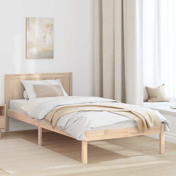 vidaXL Cadre de lit Marron 100 x 200 cm Bois de pin massif