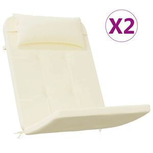 vidaXL Coussins de chaise adirondack lot de 2 cr&egrave;me tissu oxford