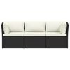 vidaXL Salon de jardin 4 pcs avec coussins R&eacute;sine tress&eacute;e Marron