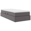 vidaXL Lit avec rangement et matelas Gris 90 x 200 cm Simili cuir