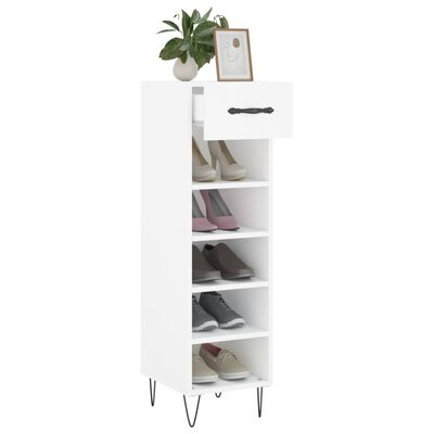 vidaXL Armoire à chaussures blanc 30x35x105 cm bois d'ingénierie