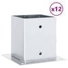 vidaXL Bases de poteau carr&eacute;es 12pcs argent 121x121 mm acier galvanis&eacute;