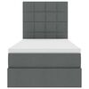 vidaXL Lit avec rangement et LED Gris fonc&eacute; 90 x 190 cm Polyester