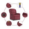 vidaXL Fauteuil inclinable de massage électrique Rouge bordeaux Tissu
