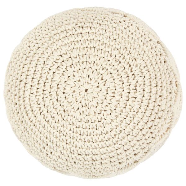 vidaXL Pouf fait &agrave; la main en macram&eacute; 45 x 30 cm Coton