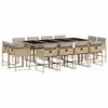 vidaXL Ensemble &agrave; manger de jardin coussins 13 pcs m&eacute;lange beige rotin