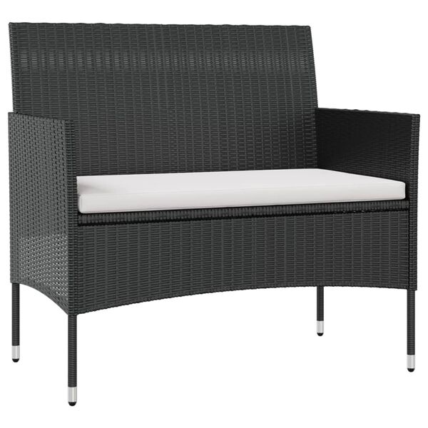 vidaXL Salon de jardin 16 pcs avec coussins R&eacute;sine tress&eacute;e Noir