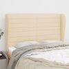 vidaXL T&ecirc;te de lit avec oreilles Cr&egrave;me 147x23x118/128 cm Tissu