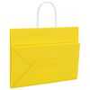 vidaXL Sacs en papier 250 pcs avec poign&eacute;es jaune 32x17x25 cm