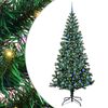 vidaXL Sapin de No&euml;l artificiel pr&eacute;-&eacute;clair&eacute; Vert 240 cm PVC et m&eacute;tal