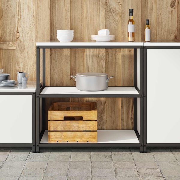 vidaXL Rangement de cuisine avec &eacute;tag&egrave;re Blanc 60 x 50 x 92 cm Acier