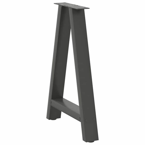 vidaXL Pieds de table &agrave; manger en forme de A 2 pi&egrave;ces Anthracite 60 x (72-73) cm Acier