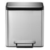 EKO Poubelle &agrave; p&eacute;dale EcoCasa 2x15 L Argent&eacute; mat