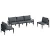 vidaXL Ensemble de canap&eacute; de jardin avec coussin 5 pcs Noir Acier