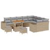 vidaXL Ensemble de canap&eacute; de jardin 12 pcs Beige polyrotin