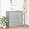 vidaXL Buffet et tiroirs sonoma gris 100,5x35x98,5cm bois d'ing&eacute;nierie