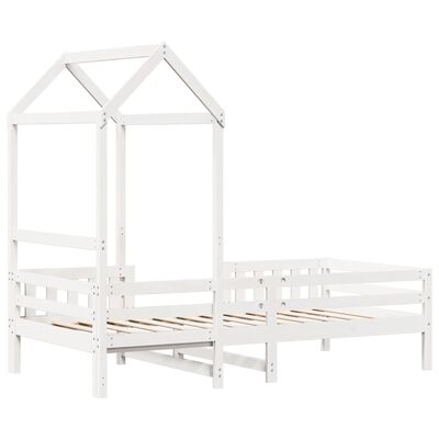 vidaXL Cadre de lit avec toit sans matelas blanc 90x200 cm