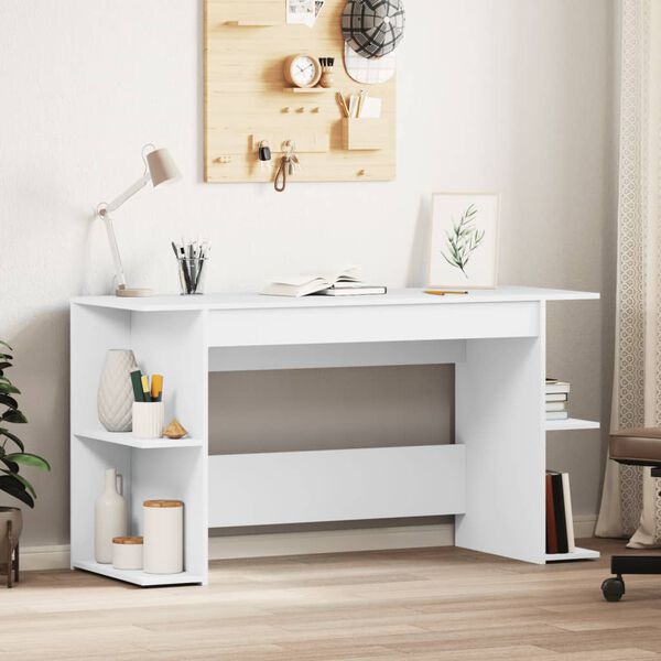 vidaXL Bureau blanc 140x50x75 cm bois d'ing&eacute;nierie