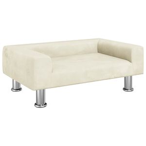 vidaXL Canap&eacute; pour enfants cr&egrave;me 70x45x26,5 cm velours
