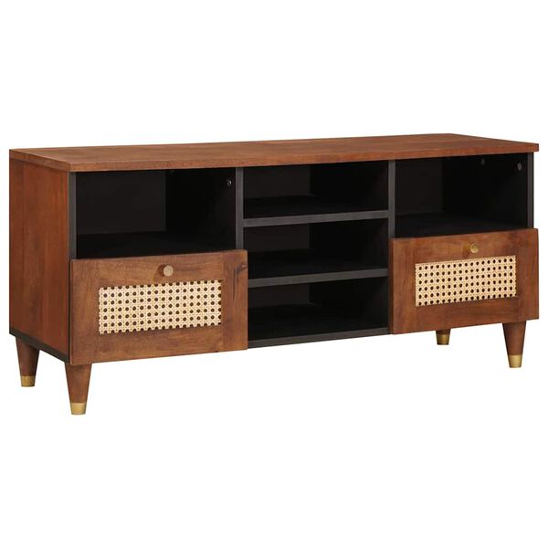 vidaXL Meuble TV Marron 100 x 33,5 x 46 cm Bois de mangue massif