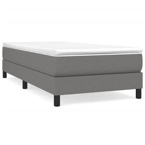 vidaXL Sommier &agrave; lattes de lit et matelas Gris fonc&eacute; 90x190 cm Tissu
