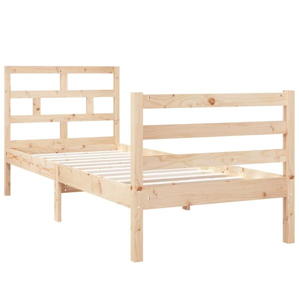 vidaXL Cadre de lit sans matelas 75x190 cm bois massif