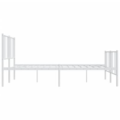 vidaXL Cadre de lit métal sans matelas et pied de lit blanc 193x203 cm