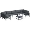 vidaXL Ensemble de canap&eacute; de jardin avec coussin 8 pcs Noir Acier