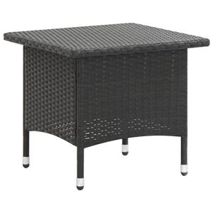 vidaXL Table &agrave; th&eacute; Noir 50x50x47 cm R&eacute;sine tress&eacute;e