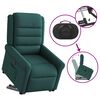 vidaXL Fauteuil inclinable &eacute;lectrique vert fonc&eacute; tissu
