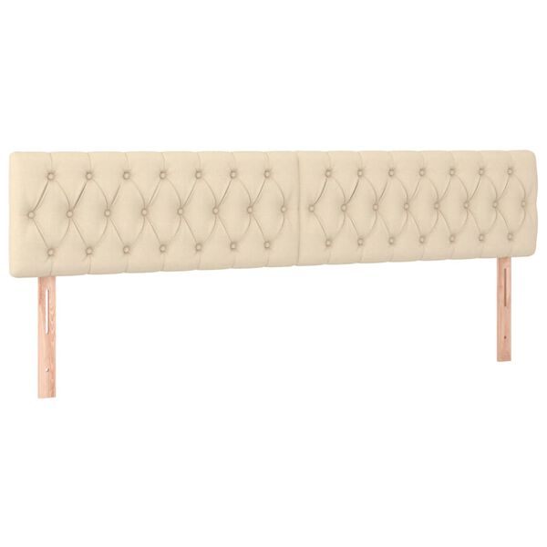 vidaXL T&ecirc;te de lit &agrave; LED Cr&egrave;me 180x7x78/88 cm Tissu