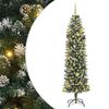 vidaXL Arbre de No&euml;l artificiel slim avec 300 LED Vert et blanc 210 cm