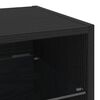 vidaXL Cabinet de Chevet Murale LED avec Noir Bois d'ing&eacute;nierie