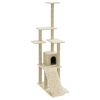vidaXL Arbre &agrave; chat avec griffoirs en sisal Cr&egrave;me 155 cm
