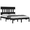 vidaXL Cadre de lit sans matelas noir 200x200 cm bois massif