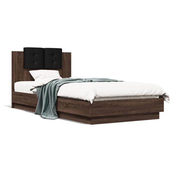 vidaXL Cadre de lit sans matelas ch&ecirc;ne marron 100x200 cm