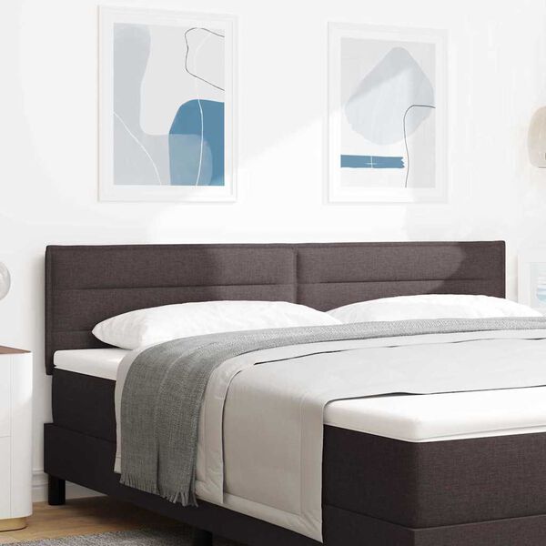 vidaXL T&ecirc;te de lit LED avec t&ecirc;te de lit Marron fonc&eacute; 180 cm Polyester