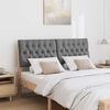 vidaXL T&ecirc;te de lit capitonn&eacute;e Gris fonc&eacute; 135 cm Pin massif