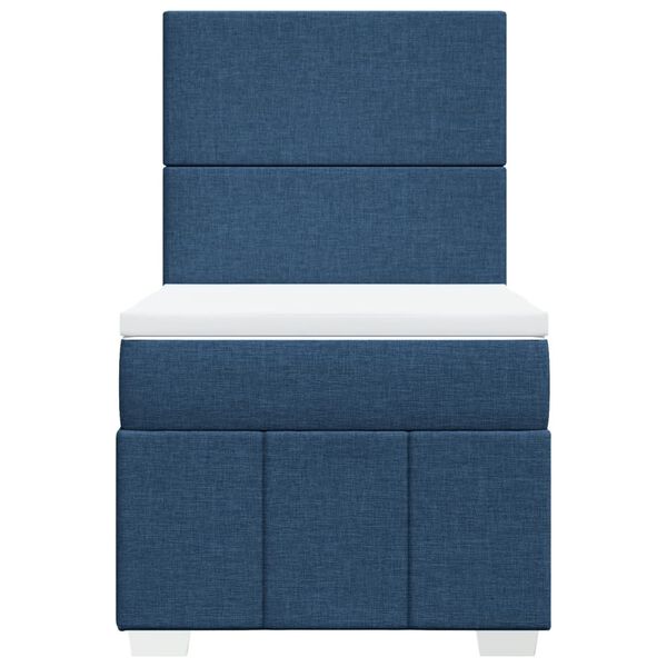 vidaXL Sommier &agrave; lattes de lit avec matelas Bleu 90x200 cm Tissu