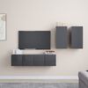 vidaXL Ensemble de meubles TV 4 pcs Gris Bois d&rsquo;ing&eacute;nierie