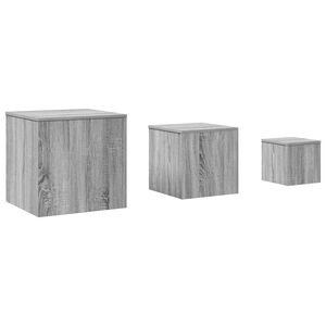 vidaXL Tables d'appoint 3 pcs Sonoma gris Bois d'ing&eacute;nierie