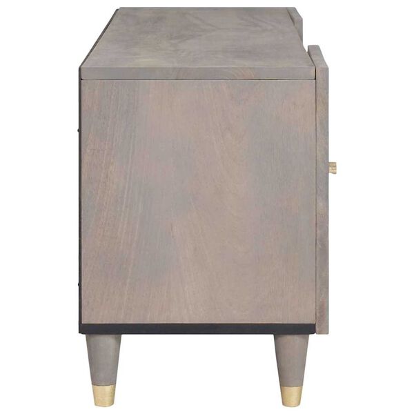 vidaXL Meuble TV Gris 105 x 33 x 46 cm Bois de mangue massif
