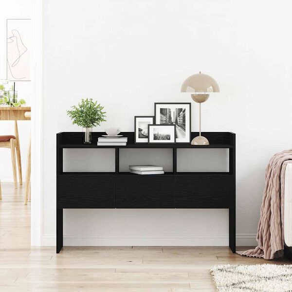 vidaXL Buffet Ch&ecirc;ne noir 105 x 30 x 70 cm Bois d'ing&eacute;nierie