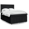 vidaXL Sommier &agrave; lattes de lit avec matelas Noir 140x190 cm Tissu