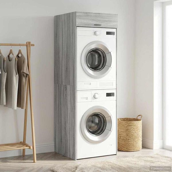 vidaXL Armoire pour machine &agrave; laver Gris Sonoma 67,5 x 68 x 200 cm