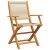 vidaXL Ensemble de bistro 3 pcs beige polypropyl&egrave;ne et bois massif