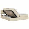 vidaXL Lit de Rangement avec t&ecirc;te de lit 2 pcs Cr&egrave;me Cuir synth&eacute;tique